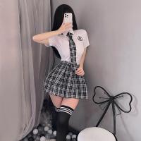 Women's Seductive Lingerie Set - Schoolgirl Costume Outfit, Pure & Tempting Short Skirt, College-Themed Role Play Ensemb thumbnail