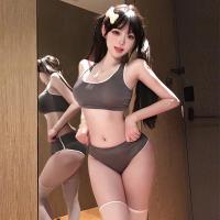 Sensual Lace Trim Crop Top & High-Waisted Sexy Shorts Set - Bold Contrast Sporty Chic Outfit thumbnail