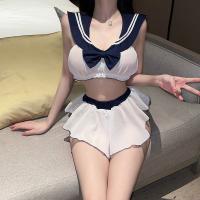 Sexy Student Uniform Lingerie Set with Bow Detail – Bedroom Passion Outfit for Women, Cosplay & Nightclub Wear