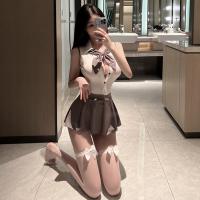 Pure Temptation Lingerie Set - Sexy Backless JK Schoolgirl Outfit, No-Remove Seductive Costume thumbnail