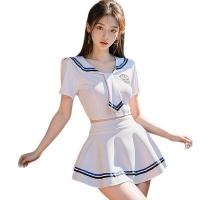 Pure & Tempting Sailor Uniform Lingerie Set - Sexy JK Role Play Outfit, Sweet No-Remove Costume thumbnail