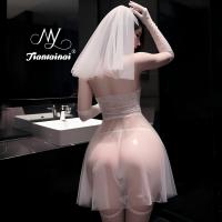 Sexy Lace Sleep Dress for Women - Sheer Pure Temptation Bridal Lingerie Set, No-Remove Intimate Outfit thumbnail