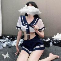 Women's Seductive Maid Costume Set - Sexy Short Skirt Sailor JK Student Lingerie Outfit thumbnail