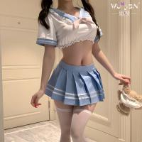 Pure & Tempting JK Uniform Set - Sexy Schoolgirl Lingerie Outfit, No-Remove Playful Costume thumbnail