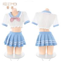 Feimu Pure Love Schoolgirl JK Set - Sweet Waist-Revealing Two-Piece Outfit, Sexy & Innocent Style thumbnail