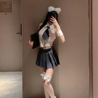 Pure Love Chiffon Shirt & Skirt Set - Sexy Schoolgirl JK Uniform Outfit, No-Undress Stylish Ensemble thumbnail