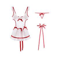 Plus Size Sexy Maid Costume - Hot Role Play Lingerie Set with Apron, Stockings & Sleepwear, No-Remove Design thumbnail