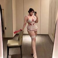 Plus Size Sexy Maid Costume - Hot Role Play Lingerie Set with Apron, Stockings & Sleepwear, No-Remove Design thumbnail
