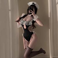 Sexy Maid Costume for Women - Lacy Pure & Tempting Cosplay Bodysuit, No-Remove Outfit for Bold Fashion thumbnail