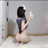 Sexy Nurse Costume for Women - Lingerie-Style Maid Cosplay Outfit with Lace Bunny Ears & Sleepwear Set thumbnail