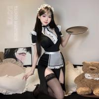 Pure Temptation Maid Cosplay Lingerie Set - Revealing Chest & Butt Costume, No-Remove Seductive Uniform Outfit thumbnail