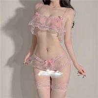 Xiyu Mo Sexy Maid Costume Set - Lace Erotic Lingerie Outfit with Open-Crotch Design for Role Play & Temptation
