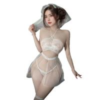 Sexy Maid Costume for Women - Sheer Lace Lingerie Set with Open-Crotch Design, Playful & Flirty Outfit thumbnail