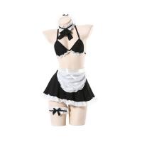 Sexy Maid Costume for Women - Seductive Lingerie Set with Sheer Mesh & Lace, Bedroom Role Play Outfit thumbnail