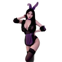 Dowemier Sexy Lingerie Set – Pure & Tempting Lace Bunny Girl Costume with Maid Outfit for Role Play thumbnail