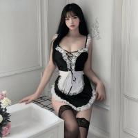 Sexy Maid Costume for Women - Plus Size No-Remove Lingerie Sleepwear Set with Adjustable Straps & Seductive Design thumbnail