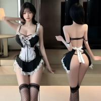 Sexy Maid Costume for Women - Plus Size No-Remove Lingerie Sleepwear Set with Adjustable Straps & Seductive Design thumbnail
