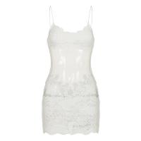 Night-Su Seductive Lace Bodysuit - Sheer Transparent Maid Costume with Open-Crotch Design for Playful Intimacy thumbnail