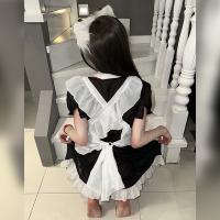 Sexy Maid Costume for Women - Seductive Role Play Outfit with Sheer Lace, Ties & Apron Set thumbnail