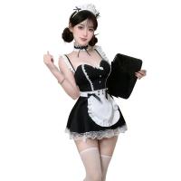 Plus Size Sexy Maid Costume with Underwire Push-Up Cups & Cotton Lining - 2025 Lingerie Sleepwear Set thumbnail
