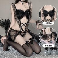 Sexy Maid Costume Set for Women - Lace Role Play Outfit with Open-Crotch Design, Erotic Uniform for Couples thumbnail