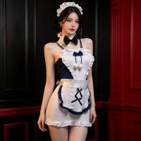 Sweet Anime Maid Lingerie Set - Sexy Corset-Style Cosplay Uniform with Adjustable Waist Ties & Lace Trim thumbnail