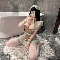 Night Silk Sexy Maid Costume - Flirty Chef Cosplay Outfit with Ruffled Hem & Sweet Servant Style thumbnail