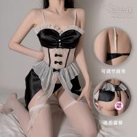 Ruolan Sexy Maid Costume Set for Women - Seductive Lingerie with Open-Crotch Design, Sweet & Alluring Bedroom Outfit thumbnail