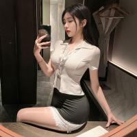 Sexy Lace Secretary Costume Set - Seductive Sleepwear for Women, No-Remove Pure Temptation Outfit thumbnail