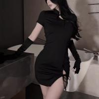 Sexy Maid Costume for Women - Devil Girl Chinese Style Split Qipao Outfit, Busty Nightclub & Cosplay Lingerie Set thumbnail