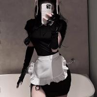 Sexy Maid Costume for Women - Devil Girl Chinese Style Split Qipao Outfit, Busty Nightclub & Cosplay Lingerie Set thumbnail