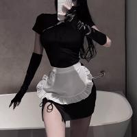 Sexy Maid Costume for Women - Devil Girl Chinese Style Split Qipao Outfit, Busty Nightclub & Cosplay Lingerie Set thumbnail