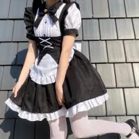 Black & White Gothic Lolita Maid Dress - Japanese Export Style Halloween Costume for Women thumbnail