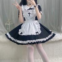 S5XL Japanese Maid Dress - Cute Anime Cosplay Costume for Women, Classic Short-Sleeve Maid Outfit