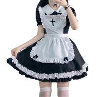 S5XL Japanese Maid Dress - Cute Anime Cosplay Costume for Women, Classic Short-Sleeve Maid Outfit thumbnail