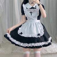 S5XL Japanese Maid Dress - Cute Anime Cosplay Costume for Women, Classic Short-Sleeve Maid Outfit thumbnail