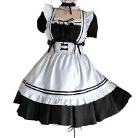 Tonaer Sexy Plus Size Maid Costume - Black & White Lolita Long Dress for Women, Cute Female Servant Outfit thumbnail