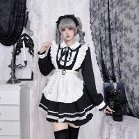 Japanese Style Lolita Dress - Sweet & Edgy Black White Maid Cosplay Costume, Aesthetic Subculture Outfit thumbnail