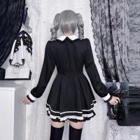 Japanese Style Lolita Dress - Sweet & Edgy Black White Maid Cosplay Costume, Aesthetic Subculture Outfit thumbnail