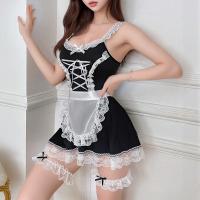 Sexy Maid Costume for Women - Lace Bodysuit Dress with Sheer Panels & Adjustable Straps, Pure Temptation Lingerie thumbnail