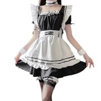 Sexy Cute Maid Apron Costume Set - Playful Busty-Looking Role Play Outfit for Small Bust Women, Trendy Home Wear thumbnail