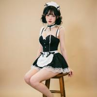 Night Luxe Sexy Maid Costume with Underwire Push-Up Bra - Seductive Sleepwear & Uniform Set for Women thumbnail