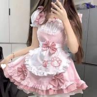 Adorable Maid Costume for Women - Kawaii Cat Lolita Dress, Japanese Anime Cosplay Outfit with Petticoat & Accessories thumbnail