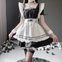 Pure & Playful Maid Costume Set - Cute Japanese Schoolgirl Cosplay Outfit with Black Stockings & Princess Style thumbnail