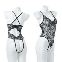 Sexy Lace Teddy Lingerie - Seductive Sheer Open-Crotch Sleepwear for Women, Hot & Flirty One-Piece Nightwear thumbnail