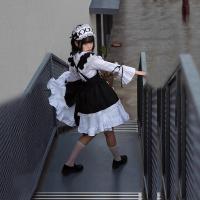 Gothic Lolita Maid Dress - Black & White Cute Japanese Style Costume for Halloween & Cosplay thumbnail