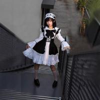Gothic Lolita Maid Dress - Black & White Cute Japanese Style Costume for Halloween & Cosplay thumbnail