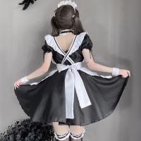 Linlinting Sexy Lace Japanese Maid Costume - Cute Erotic Apron Outfit with Ties & Sheer Cutouts thumbnail