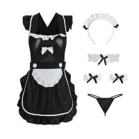 Sexy Lingerie Set: Japanese Lolita Maid Dress with Backless Strappy Top & Skirt thumbnail