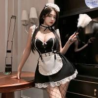 Pure & Alluring Maid Lingerie Set - Sexy Lace Underwire Push-Up Costume with Removable Pads